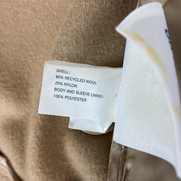 Gap Women's Tan Wool Blend Cropped Winter Pea Coat M - Picture 6 of 7